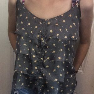 Grey pattern tank top